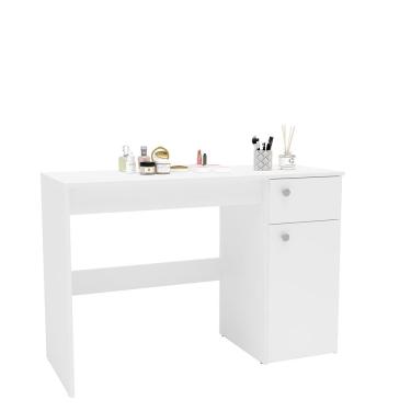 Imagem de Penteadeira Politorno Iracema Espelho Recolhível 1 Gaveta 1 Porta Nichos Compacta MDP Pintura UV