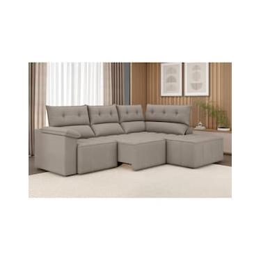 Imagem de Sofá de Canto 5 Lugares Luizzi Santorini 230cm Retrátil Chaise Veludo