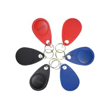Imagem de 100pcs Contactless 125KHz EM/ID RFID Access Control Proximity Keyfob Token Tag (4#ID TAG-Black)