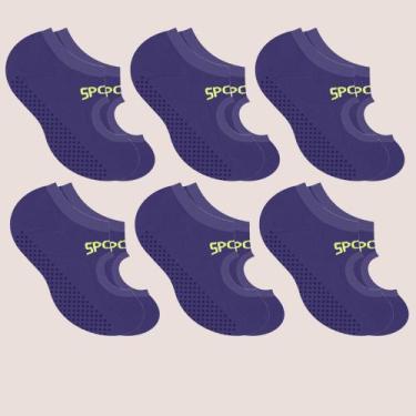 Imagem de Kit 6 Meias Sapatilha Antiderrapante Yoga Pilates Selene, Roxo,  34 a 