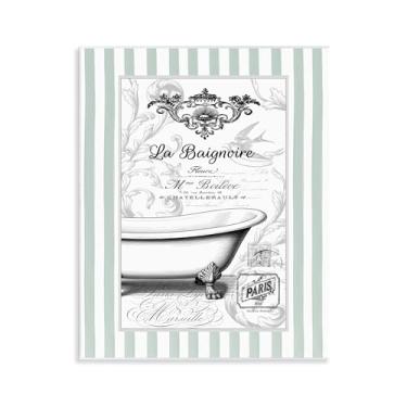 Imagem de Stupell Industries La Baignoire on Stripes Wall Plaque Art Design por Lettered and Lined, 14 x 11