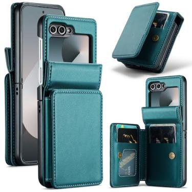 Imagem de Capa de celular para Samsung Galaxy Z Flip 6 5G/Z Flip7 FE carteira acessórios capa com bloqueio RFID flip porta-cartão de crédito suporte suporte couro sintético ZFlip6 Z6 G Flip6 ZFlip 6Z 7FE