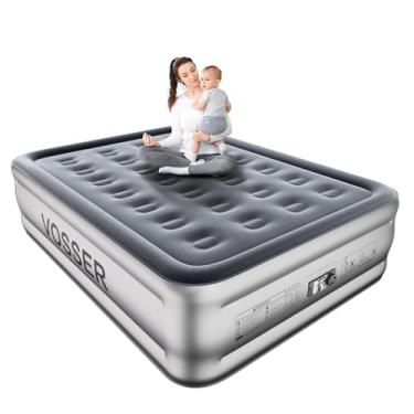 Imagem de VOSSER Colchão de ar completo com bomba embutida, colchão inflável de 45 cm, colchão autoinflável em 3 minutos, cama de ar portátil para acampamento, chão e viagem, colchão de ar de tamanho completo