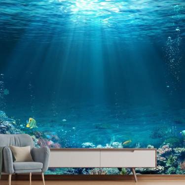 Imagem de Papel de Parede Fundo do Mar Natureza Peixes Sala Adesivo - 130pcm - A