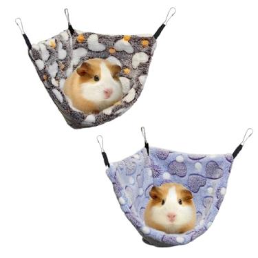 Imagem de GOMICRAFT Pacote com 2 redes de canto suspensas com ganchos para ratos, esquilos, planadores de açúcar, porquinhos-da-índia, hamsters, ouriços, furões e outros animais pequenos. Perfeito para gaiolas