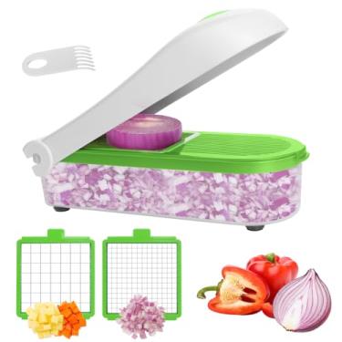 Imagem de LHS Processador manual de alimentos grande cortador de legumes, cortador de 1004 ml, cortador de alho e cebola para vegetais, salada, frutas, nozes, sem BPA, branco