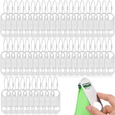 Imagem de Abridor de garrafa plano de aço inoxidável com chaveiro abridor de cerveja a granel abridor de bebidas de refrigerante para homens mulheres barman cozinha bar restaurante ferramenta, 8 x 3,5 cm (prata)