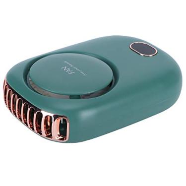 Imagem de aqxreight Ventilador do Pescoço Sem Lâmina USB Recarregável Fan de Resfriamento Pessoal 3 Velocidades Motor Silencioso Portátil Leve Com Cordão para Escritório de Camping de Viagens Ao Ar (GREEN)