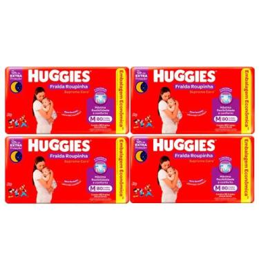 Imagem de Kit 4 Fralda Roupinha Huggies Supreme Care Tamanho M 80 Unidades Desca