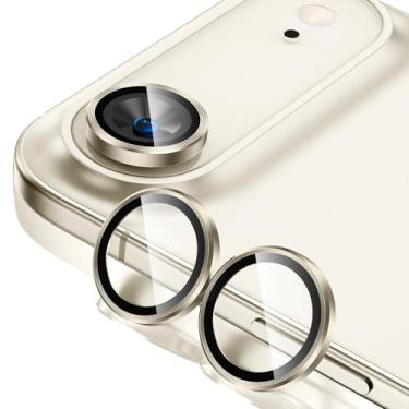 Imagem de Tensea Protetor de tela para câmera de iPhone, vidro temperado 9H, transparente, anel individual de metal para iPhone 6,6 polegadas