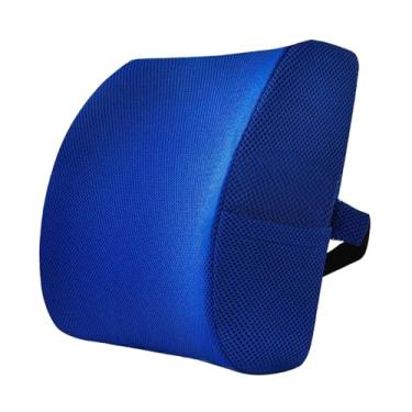 Imagem de KiBcsLic Almofada de apoio para as costas de escritório, almofada de encosto com retorno lento, versátil de espuma viscoelástica para cadeira de mesa, assento, Azul Real