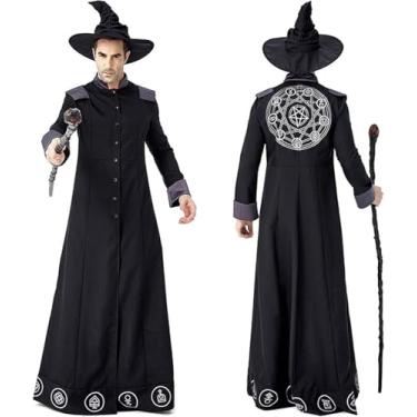 Imagem de Fantasia De Feiticeiro Feiticeiro Mágico Adulto Cosplay Para Homens Halloween Purim Party Costumes, A, M