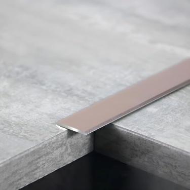 Imagem de Perfil De Transição Laminado De Liga De Alumínio Robusto E Faixa De Cobertura - Tiras De Transição De Rodapé De 3x90 Cm Para Soluções De Piso Sem Costura, Rose Gold, W:35MM