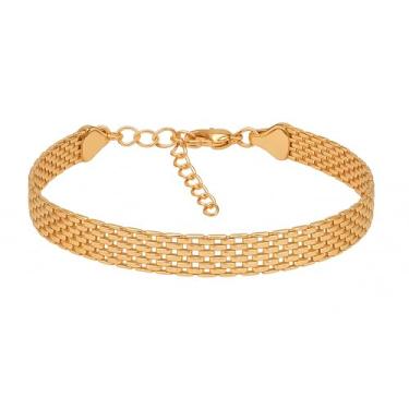 Imagem de VIRENZA Pulseira Bracelete Esteira Malha Folheada Ouro 18k