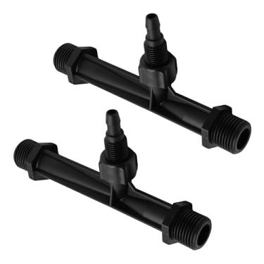 Imagem de AUXBC Injetor de fertilizante Venturi de 2 peças, tubo misturador de irrigação de plástico preto, dispositivo de sistema de água agrícola para gramado e fazenda
