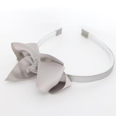 Imagem de Tiara Infantil Arquinho de Cabelo com Laço Boutique (Cinza)
