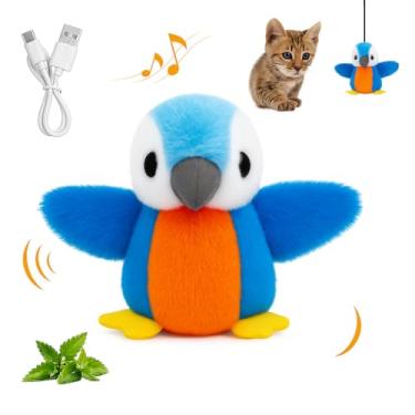 Imagem de Brinquedo interativo de gato pinguim – brinquedo de gatinho de asas batendo recarregável com erva-dos-gatos, brinquedo divertido para gatos