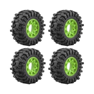 Imagem de Dynwave Rodas RC Pneus 4 Substituição Fácil Instalação 12mm, 14mm, 17mm Adaptador Incluído Acessórios de Atualização Resistente para 1/10 Slash, Verde