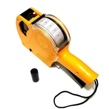 Imagem de Etiquetadora Manual De Preço 8 Dígitos Com Refil De Tinta E Etiquetas Automática Econômica (AMARELO)