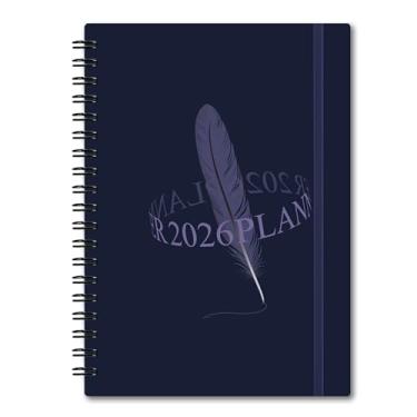 Imagem de Agenda 2026 – Planejador semanal e mensal funciona de janeiro de 2026 a dezembro de 2026, 17,8 cm x 25,4 cm, 12 abas mensais, bolso interno, capa flexível com encadernação espiral semanal 2026, azul
