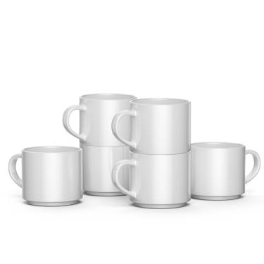 Imagem de Cricut Caneca de cerâmica empilhável em branco - 283.5 g/300 ml (6 ct) - Caneca personalizada DIY - Funciona com folhas de transferência, canetas, marcadores e sublimação Infusible Ink