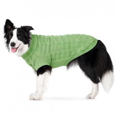 Imagem de Pawfun Suéter aconchegante com gola rolê para cães – Suéteres de tricô macios e quentes para meninos e meninas animais de estimação, suéter de Natal para roupas de inverno para filhotes pequenos