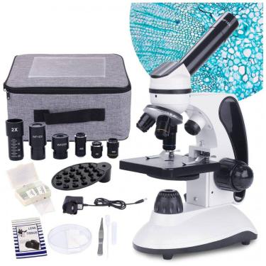 Imagem de Microscópio Monocular 40X 2000X com Iluminação LED para Adultos com Estojo de Transporte, BEBANG