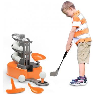Imagem de Kit de Golfe com 15 Bolas e 1 Taco para Meninos e Meninas, iPlay, Laranja