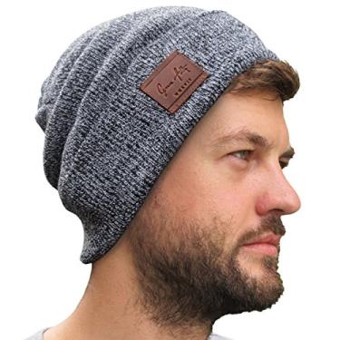 Imagem de Grace Folly Gorro dobrável - gorro de acrílico com punho para mulheres ou homens, preto mesclado