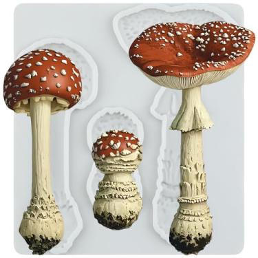 Imagem de MYPRACS Molde de silicone para fondant de cogumelo para decoração de bolo de açúcar topo de cupcake pasta de goma de chocolate argila de polímero