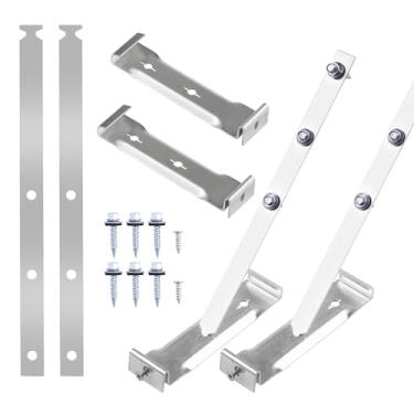 Imagem de Xadnitu 25 peças de cabides de calha de teto de alumínio de 12,7 cm com alças para substituição de guardas sem calhas de beiral, solução de suporte compatível com sistemas de calha de alumínio ou aço