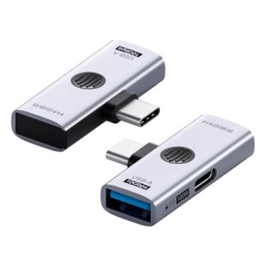 Imagem de Hagibis Divisor USB-C com carregamento rápido de 100 W e USB 3.2 de 10 Gbps, adaptador OTG 2 em 1 para iPhone 16/15 Pro Max, iPad Pro, MacBook, Rog Ally, Steam Deck, Quest 3 2 (TUA08 USB + PD)