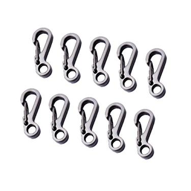 Imagem de Mochila ShineIn EDC Mini SF Spring com fechos para escalada, mosquetões, chaveiro, acampamento, garra, garra, caminhada, montanha, 10 peças, Gun Grey