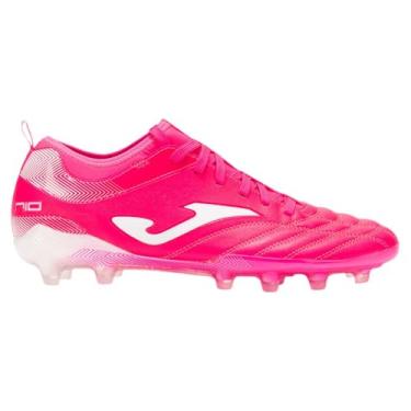 Imagem de Joma Botas de futebol de chão firme, 6,5-12 EUA - chuteiras profissionais - cabedal de microfibra, sola cromada, reforço de calcanhar - Número-10 rosa