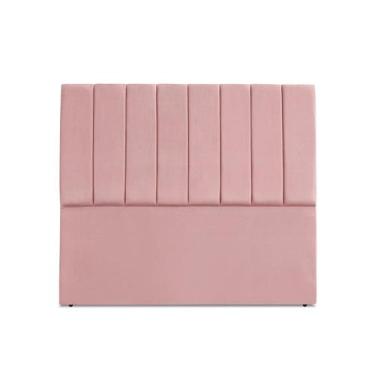 Imagem de Cabeceira de Casal Dalia 140 cm Suede Rosa Com Frame - Tifanny Decor