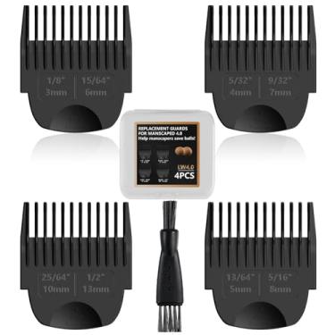 Imagem de Pacote com 4 protetores para cortador de grama Manscaped 4.0 - Protetores de aparador de grama ajustáveis 4.0 com escova e organizador, pente guia impermeável de substituição para acessórios Manscaped