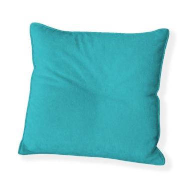 Imagem de Capa Para Almofada Quadrada Veludo 50x50cm - 7 Decor Azul Turquesa