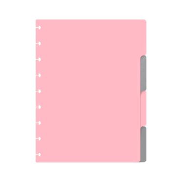 Imagem de Divisórias Iscool Para Caderno De Disco M Solid Colors Rosa e Prata