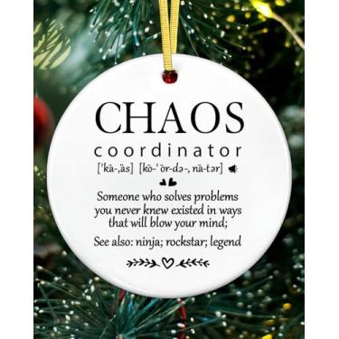 Imagem de Enfeites de coordenador de caos, presentes de agradecimento para mulheres, homens, colega de trabalho, professor, amigos, presentes de agradecimento de funcionários, enfeites de Natal de cerâmica