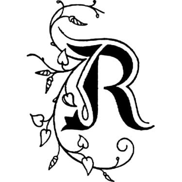 Imagem de Carimbo de vedação Erban HB40018, alfabeto decorativo R, com alça