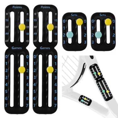 Imagem de Owlbud Marcador de pontuação de tênis para raquete de raquetes, 2 peças de registro de pontuação de raquete de tênis, contador de placar de 1,9 g, leve, portátil, mini rastreador de jogos, fácil de