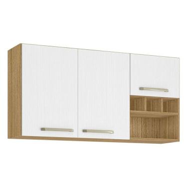 Imagem de Armário Aéreo Ametista 3 Portas E 3 Garrafas 120 Cm Freijó Supremo - Kits Paraná