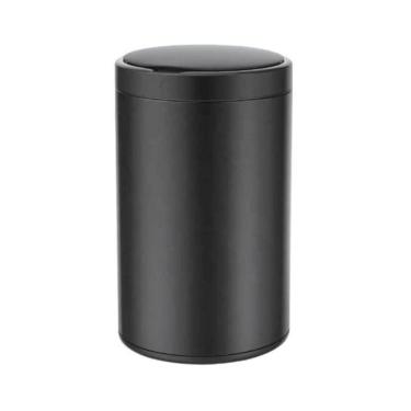 Imagem de Lixeira Automática Redonda Inox Preto 40 Litros Com Sensor