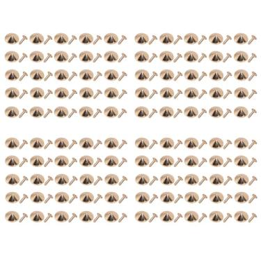 Imagem de Kit de rebites de couro à prova de ferrugem, rebite de ferro durável, acessórios de couro para pulseiras, chapéus, cintos 18mm, tamanho 200 peças (Golden)