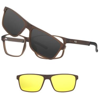 Imagem de Armação de Óculos Clip On HB Switch 0538 - Marrom 55
