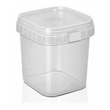 Imagem de Pote Quadrado Lacre Plástico Sorvete Farofa 1000ml 100 Unid - WS Plást