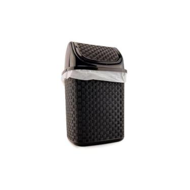 Imagem de Lixeira Para Cozinha Banheiro Pia Rattan 4,5L Com Tampa Basculante Rem
