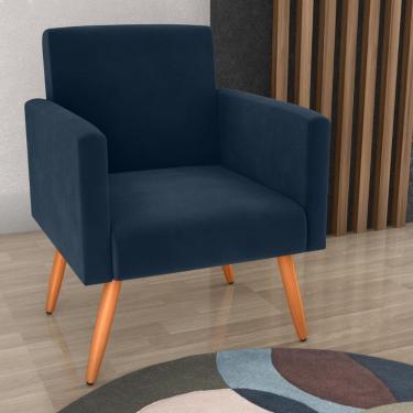 Imagem de Poltrona Para Decoração Belém Veludo Azul