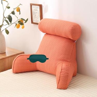 Imagem de Almofada de suporte lombar confortável, almofada de leitura para cama, almofada ergonômica para descanso das costas com duas alças ajustáveis e capa de malha respirável para cadeira de escritório