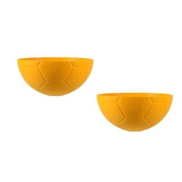 Imagem de Kit 2 Petisqueira Futebol Fibra Madeira Amarelo 240Ml - Bb Store